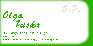 olga puska business card